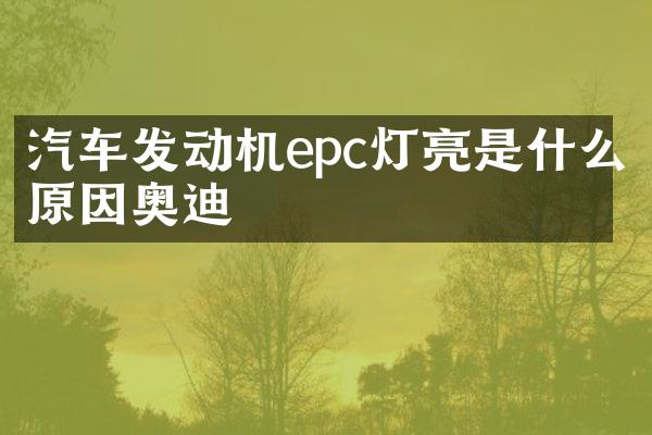 汽车发动机epc灯亮是什么原因奥迪