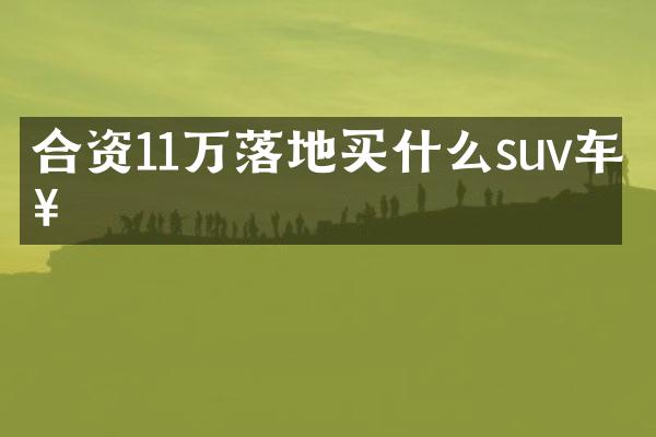 合资11万落地suv车好