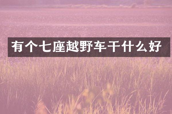有个七座越野车干什么好