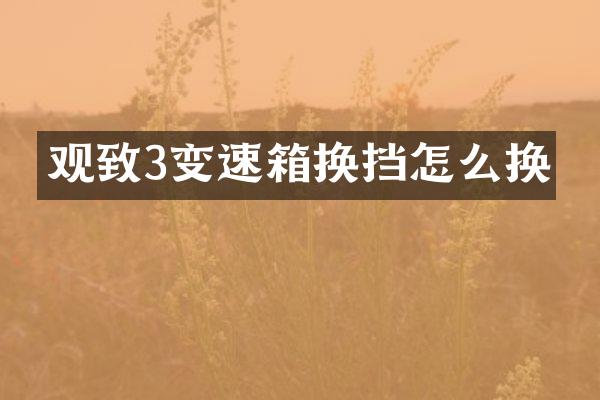 观致3变速箱换挡怎么换
