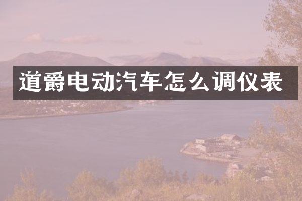 道爵电动汽车怎么调仪表