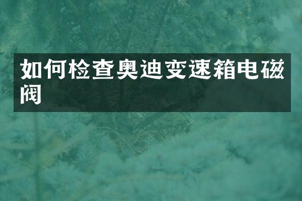 如何检查奥迪变速箱电磁阀