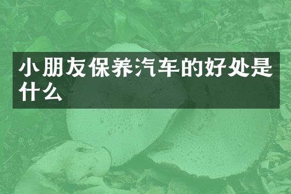 小朋友保养汽车的好处是什么