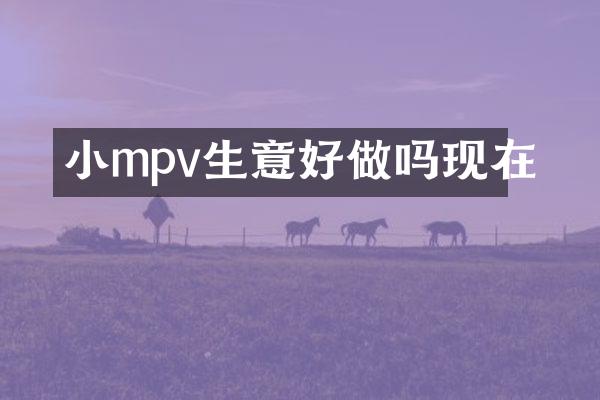 小mpv生意好做吗现在