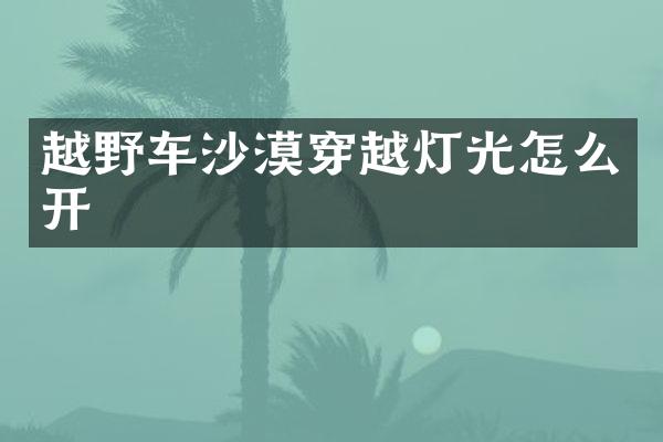 越野车沙漠穿越灯光怎么开