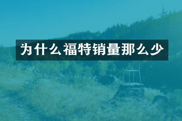 为什么福特销量那么少