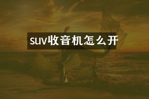 suv收音机怎么开