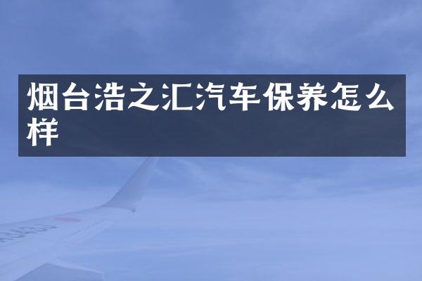 烟台浩之汇汽车保养怎么样
