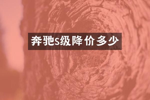 奔驰s级降价多少