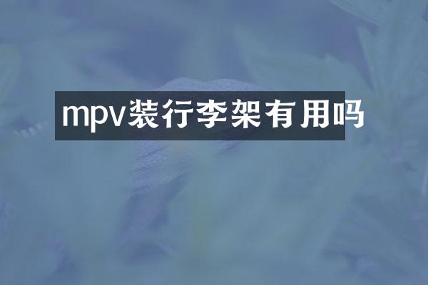 mpv装行李架有用吗