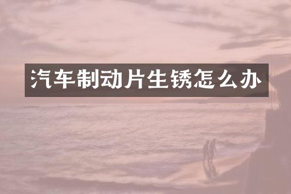 汽车制动片生锈怎么办