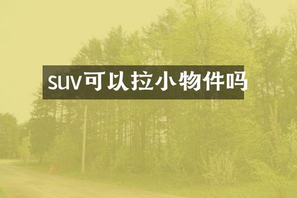 suv可以拉小物件吗