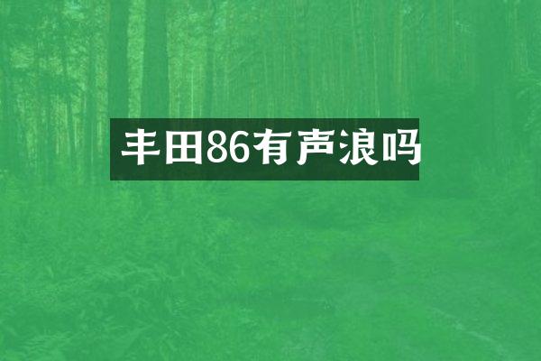 丰田86有声浪吗