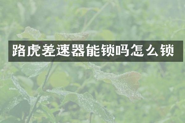 路虎差速器能锁吗怎么锁