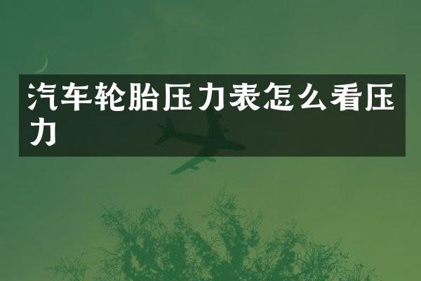 汽车轮胎压力表怎么看压力