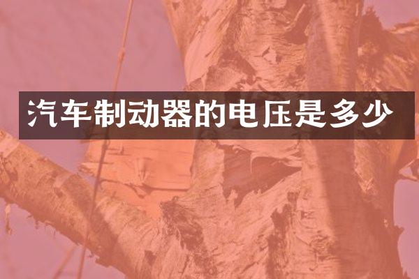 汽车制动器的电压是多少
