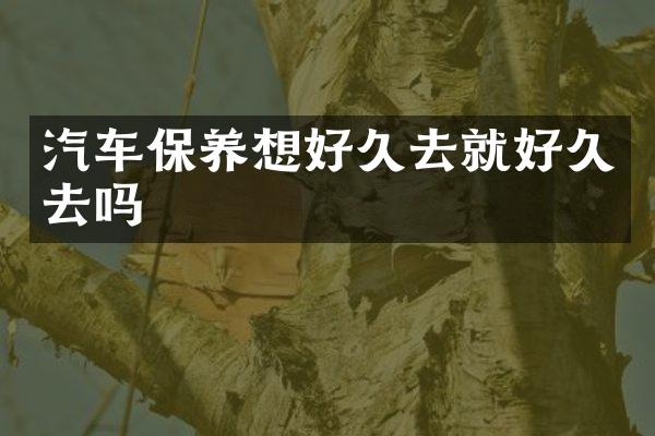 汽车保养想好久去就好久去吗
