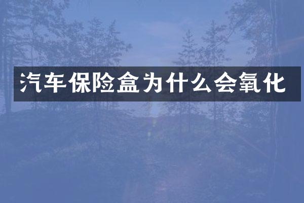 汽车保险盒为什么会氧化