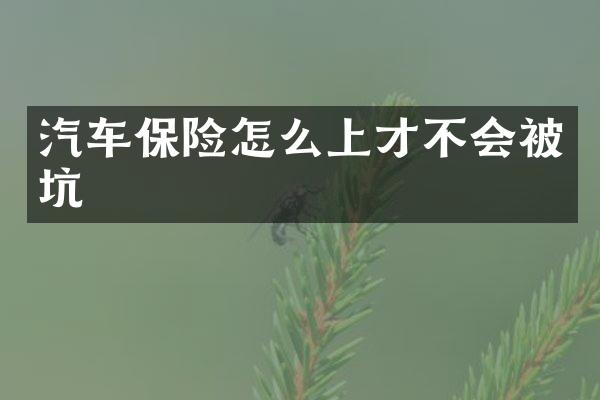 汽车保险怎么上才不会被坑