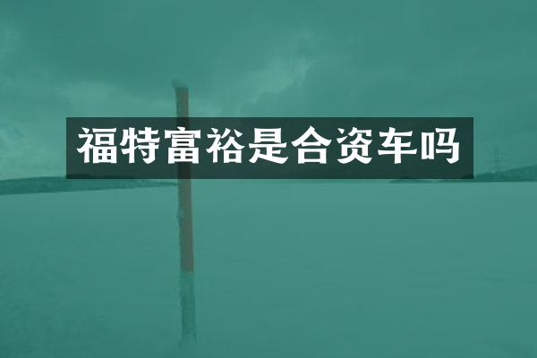 福特富裕是合资车吗