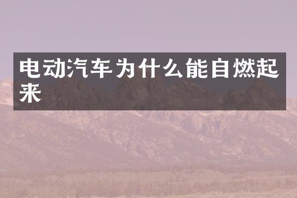 电动汽车为什么能自燃起来