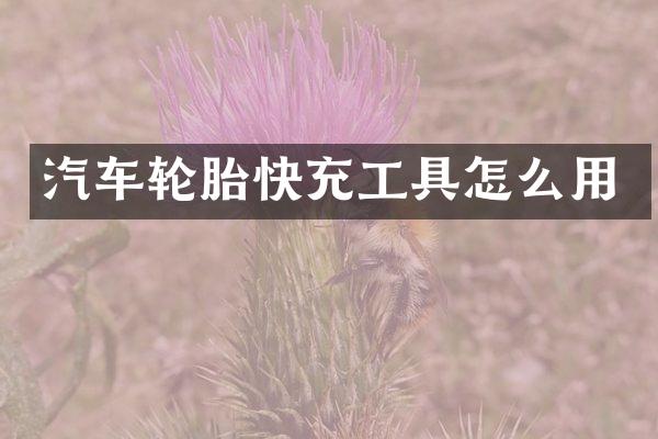 汽车轮胎快充工具怎么用