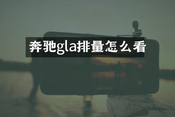 奔驰gla排量怎么看