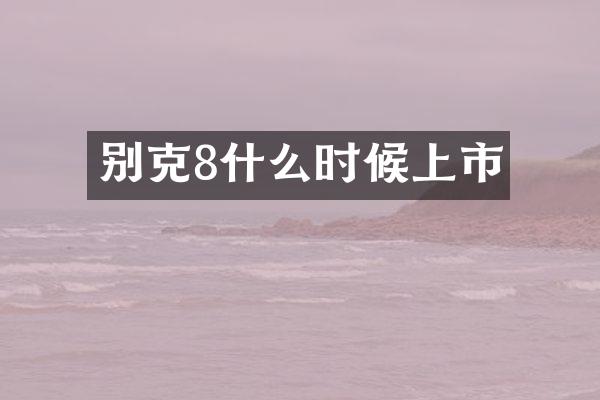 别克8什么时候上市