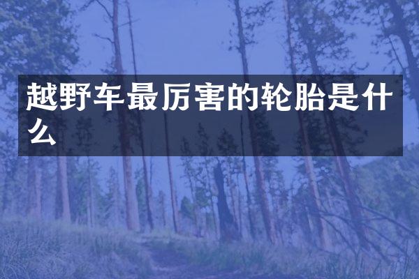越野车最厉害的轮胎是什么