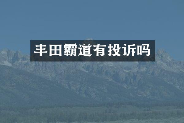 丰田霸道有投诉吗