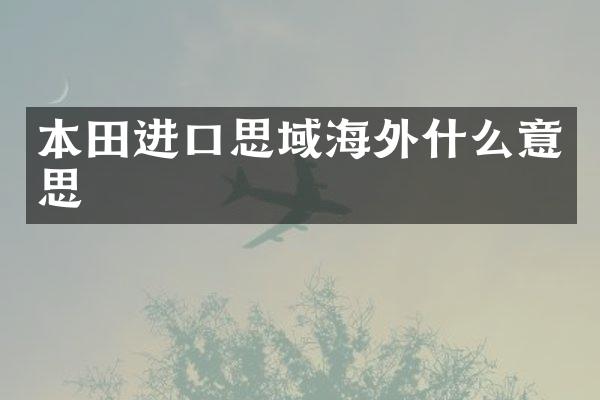 本田进口思域海外什么意思