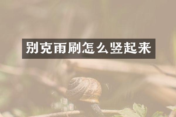 别克雨刷怎么竖起来