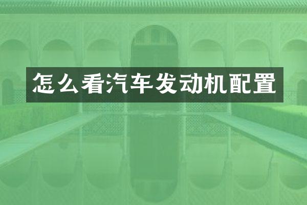 怎么看汽车发动机配置