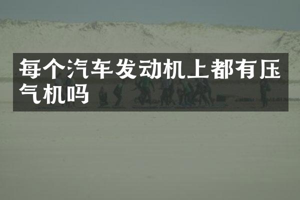每个汽车发动机上都有压气机吗