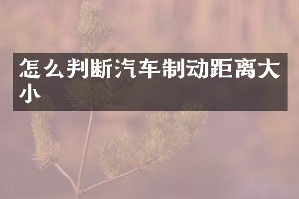 怎么判断汽车制动距离大小