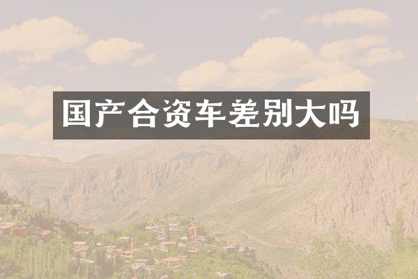 国产合资车差别大吗