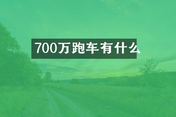 700万跑车有什么