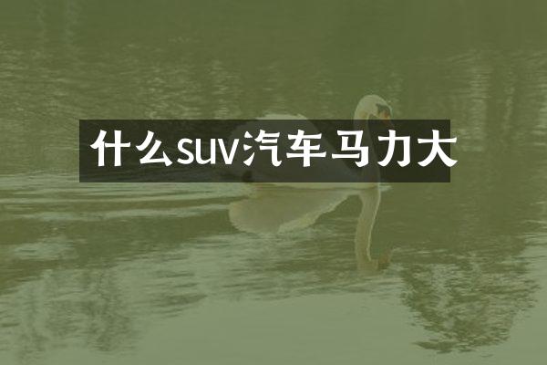 什么suv汽车马力大