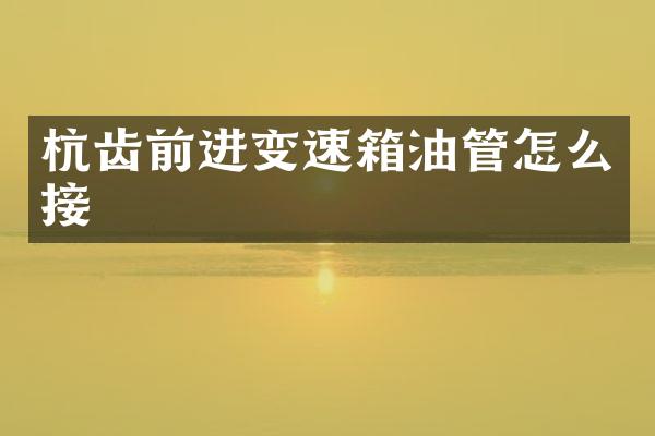 杭齿前进变速箱油管怎么接