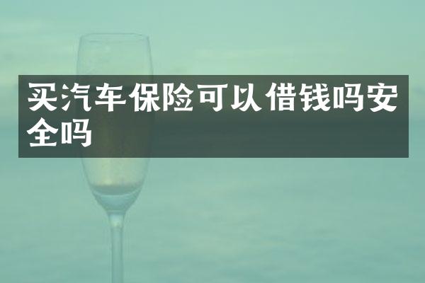 买汽车保险可以借钱吗安全吗