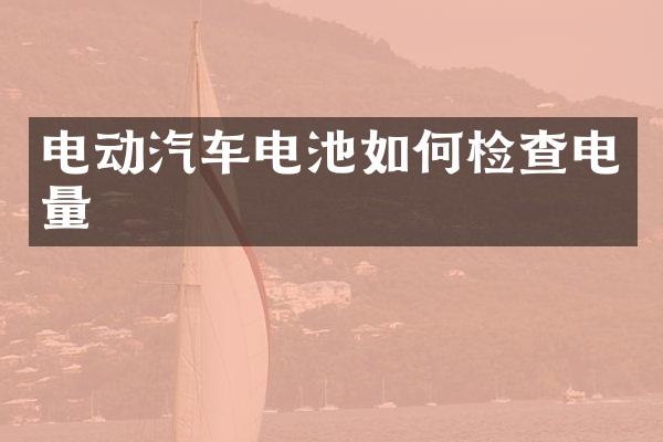 电动汽车电池如何检查电量