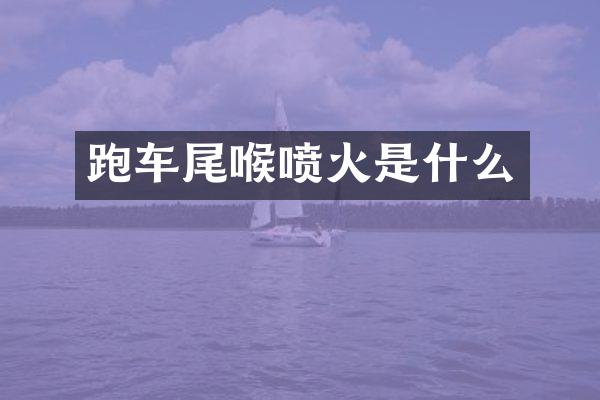 跑车尾喉喷火是什么
