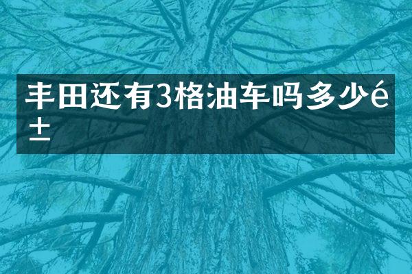 丰田还有3格油车吗多少钱