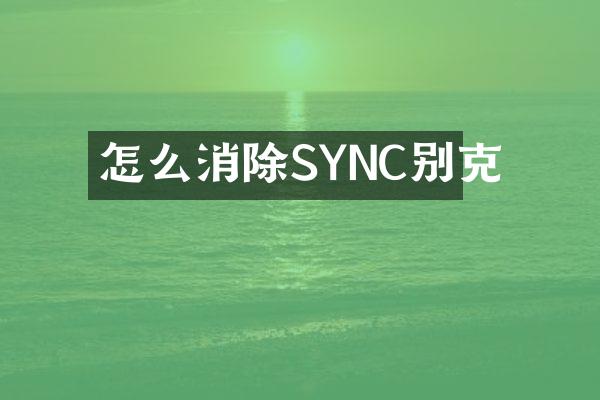 怎么消除SYNC别克