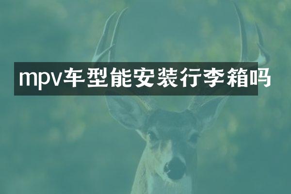 mpv车型能安装行李箱吗