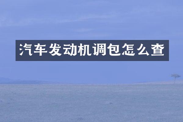 汽车发动机调包怎么查