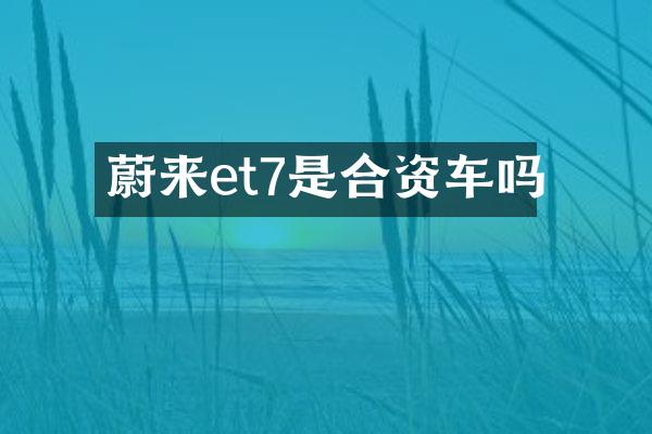 蔚来et7是合资车吗
