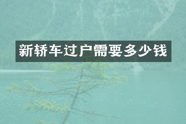 新轿车过户需要多少钱