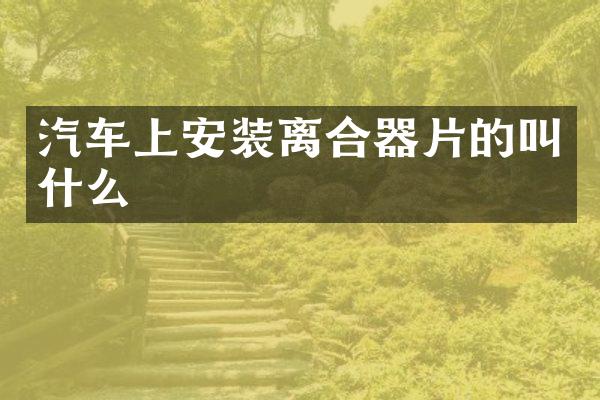 汽车上安装离合器片的叫什么