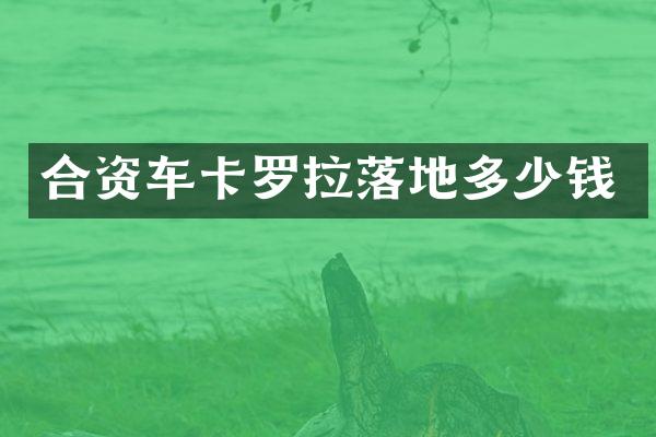 合资车卡罗拉落地多少钱